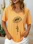 Women Funny Sister cursive type sunflower Cotton-Blend T-Shirt