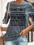 Women's Funny Text Letters Sometimes Talking to Your Sister Is All the Therapy Crew Neck Casual Sweatshirt