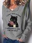 Womens I Don't Rise & Shine, I Cafeinate & Hope For The Best Cat Lover Casual Sweatshirt