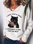 Womens I Don't Rise & Shine, I Cafeinate & Hope For The Best Cat Lover Casual Sweatshirt