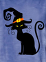 Women Black Cat Halloween Loose T-Shirt