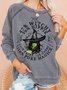 Womens Halloween Witch Letters Casual Sweatshirt