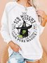 Womens Halloween Witch Letters Casual Sweatshirt