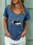Women Books And Cats Life Better Cat Casual T-shirt