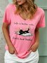 Women Books And Cats Life Better Cat Casual T-shirt