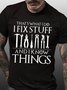 Men's I Fix Things Casual Text Letters T-shirt