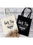 Girls Trip Text Letters Commuting Canvas Shopping Tote