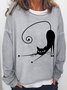 Womens Cute Cat Sweatshirt