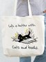 Life Is Better With Cats And Books Shopping Tote Bag