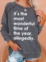 Womens Christmas Funny Letters Sweatshirt