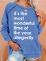 Womens Christmas Funny Letters Sweatshirt