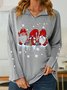 Christmas Graphic Women's V Neck Loose Sweatshirt