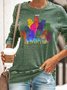Womens Horse Lovers Watercolor Horses Casual Sweatshirt