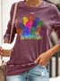 Womens Horse Lovers Watercolor Horses Casual Sweatshirt