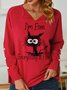 I'm Fine Everything Is Fine With Crazy Cat Women's Sweatshirt
