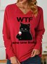 Lilicloth X Kelly WTF Wine Time Finally Women's Cat Sweatshirt