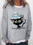 Women's It's Fine I'm Fine Everything Is Fine Funny Text Letters Casual Sweatshirt