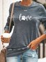Womens Dog love, dog love saying with dog paw, dog lover Casual Sweatshirt