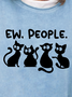 Ew People Cat Women's Crew Neck Sweatshirt