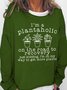 Women's Funny Plantaholic Gardener Plant Lover Text Letters Sweatshirt