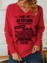 Women's I Get My Attitude From Awesome Dad Simple V Neck Sweatshirt