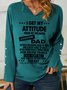 Women's I Get My Attitude From Awesome Dad Simple V Neck Sweatshirt
