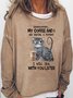 Womens Black Cat Shh My Coffee And I Are Having A Moment funny Casual Sweatshirt