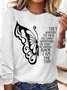 Women's Butterfly Letters Casual Top