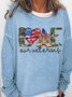 Women's Love Our Veterans US Military Gifts Casual Letters Sweatshirt
