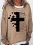 Women's For God So Loved The World Bible John 3 16 Text Letters Sweatshirt