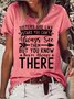 Women's Funny Sister Gift Letters Crew Neck Casual T-Shirt