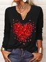 Casual Loose Heart/Cordate T-Shirt