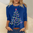 Women's Christmas Tree Light Crew Neck Casual Long Sleeve Top