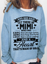 Women's Funny And God Said Let There Be Mimi Crew Neck Text Letters Sweatshirt