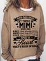 Women's Funny And God Said Let There Be Mimi Crew Neck Text Letters Sweatshirt