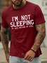 Men's I Am Not Sleeping I Am Just Resting My Eyes Funny Graphic Print Loose Cotton Casual Text Letters T-Shirt