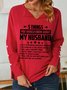 Women Funny 5 Things You Should Know About My Wife V Neck Simple Text Letters Sweatshirt