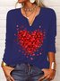 Casual Loose Heart/Cordate T-Shirt