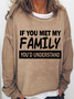Women’s Funny Family Crew Neck Simple Sweatshirt