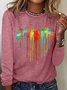 Women's Heart Cat Print Casual Top