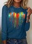 Women's Heart Cat Print Casual Top