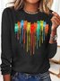 Women's Heart Cat Print Casual Top