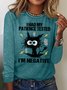 Women's I Had My Patience Tested I Am Negative Funny Bang Pussy Graphic Print Text Letters Cotton-Blend Casual Loose Top