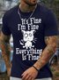 Men's It Is Fine I Am Fine Everything Is Fine Funny Dog Printing Crew Neck Text Letters Casual Cotton T-Shirt