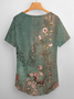 Women's Crew Neck Tropical Simple Loose T-Shirt