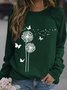Women's dandelion butterfly Funny Graphic Printing Loose Dandelion Casual Sweatshirt