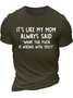 Men’s It’s Like My Mom Always Said What The Fuck Is Wrong With You Casual Cotton Crew Neck Text Letters T-Shirt