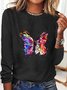 Women's Butterfly Simple Long Sleeve T-Shirt