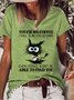 Women's Touch My Coffee I Will Slap You So Hard Black Cat Casual T-shirt