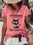 Women's Touch My Coffee I Will Slap You So Hard Black Cat Casual T-shirt